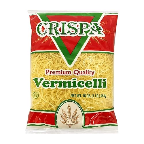 Crispa Premium Quality Vermicelli -16oz (1Lb), Delicious and Rich in Essential Nutrients Easily Cooked in 3 Minutes Tasty Pasta Having No Cholesterol