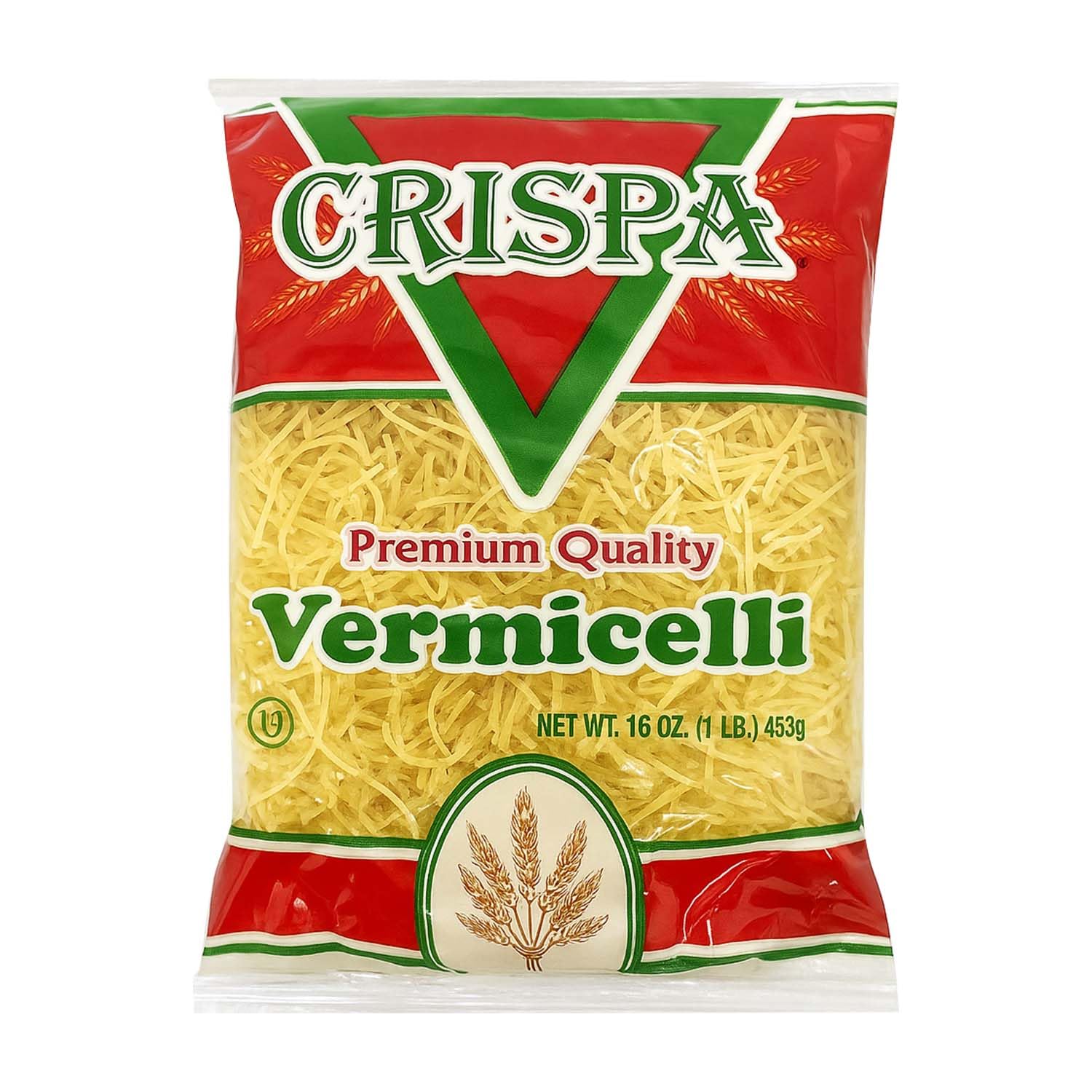 Crispa Premium Quality Vermicelli -16oz (1Lb), Delicious and Rich in Essential Nutrients Easily Cooked in 3 Minutes Tasty Pasta Having No Cholesterol