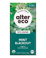 Alter Eco | Dark Chocolate Bars | Pure Dark Cocoa, Fair Trade, Organic, Non-GMO, Gluten Free (Mint Blackout)