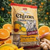 CHIMES TROPICAL MIX Ginger Chews (1-Pound 1 LB BAG) Premium Natural Chewy Ginger Candy - 16 OZ Individually Wrapped Ginger Chew Candy