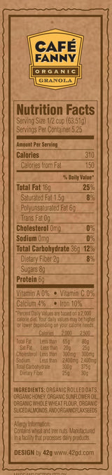 Cafe Fanny Granola Organic Granola Flaxseed