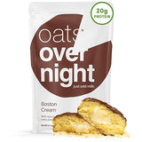 Oats Overnight Boston Cream - Overnight Oats with 20g Protein, High Fiber Breakfast Protein Shake - Gluten Free Oatmeal, Non GMO High Protein Oatmeal