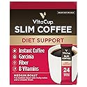 VitaCup Slim Instant Coffee Packets, with Garcinia, Fiber, B Vitamins, Bold & Smooth, Medium Dark Roast, 100% Arabica Coffee in Single Serve Sticks