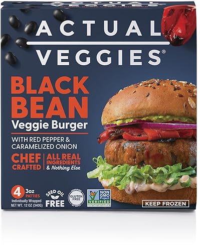 Actual Veggies Black Bean Burger Veggie Burger, 12 Oz