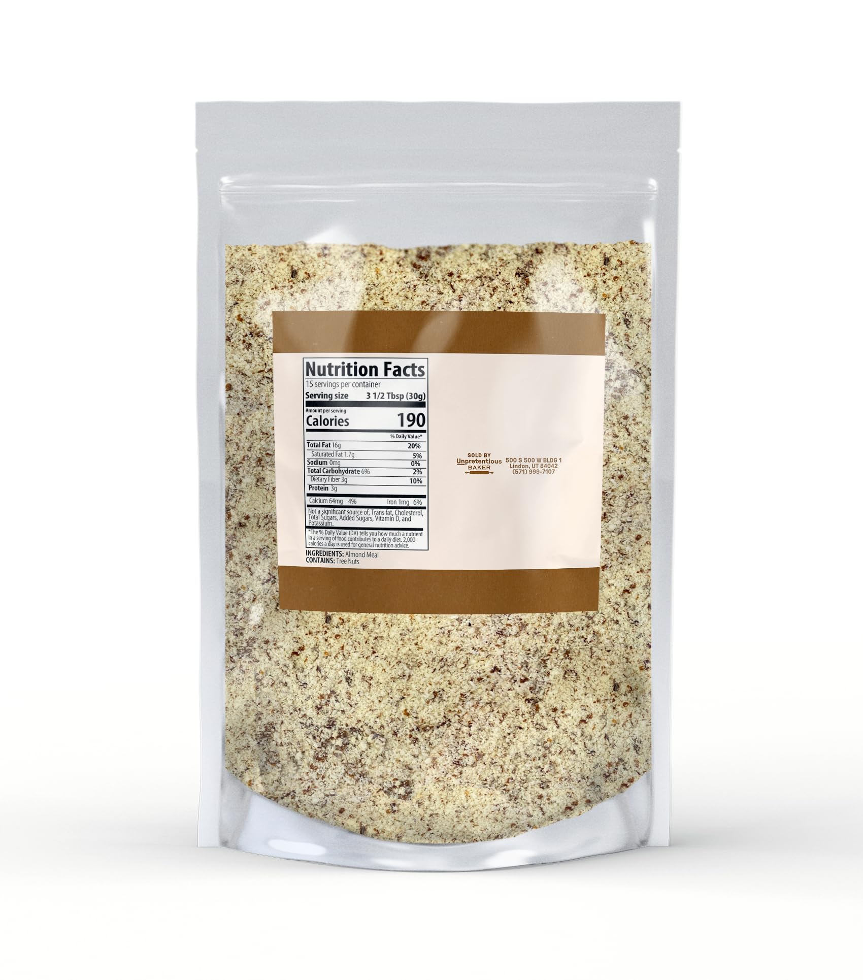 Unpretentious Almond Meal, 1 lb, Breading Replacement, Great for Rubs, Breads, & Baked Goods
