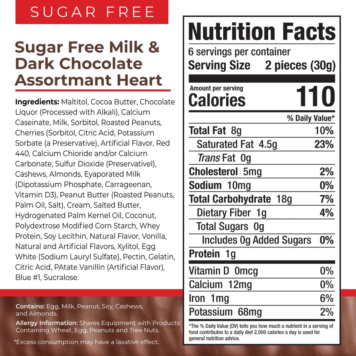 Asher's Chocolates, Sugar Free Chocolate Heart Shaped Assortment, Diabetic Friendly Chocolate, Small Batches of Kosher Chocolate, Giftable Design