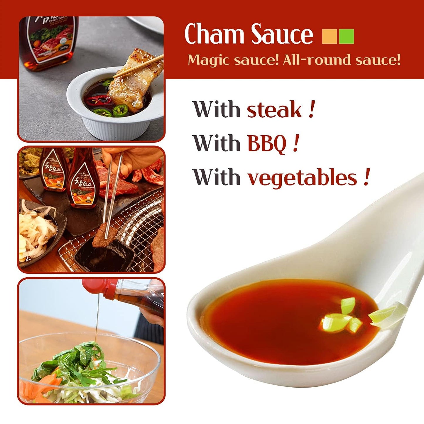 WOORI Cham Sauce Korean BBQ Dipping Sauce, 10.6 oz