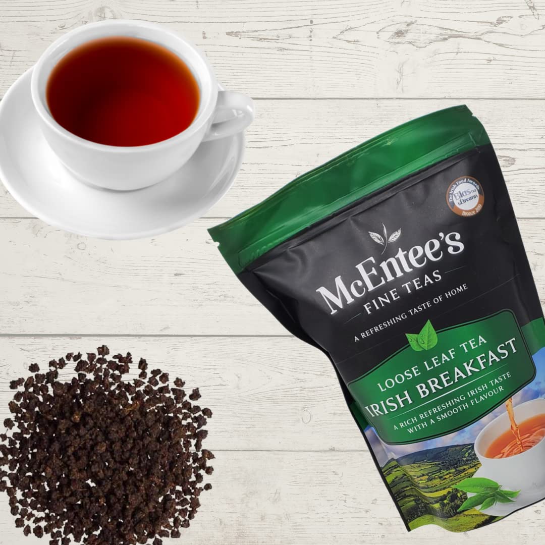 McEntee's Irish Breakfast Tea 250g / 8.81 oz Bag - BLENDED IN IRELAND - STRONG & CITRUSY - Ceylon and Assam