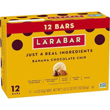 Larabar Banana Chocolate Chip, Fruit and Nut Bars, Gluten Free and Vegan, 19.2 oz, 12 Ct