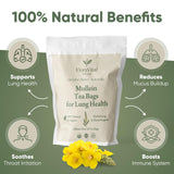 FloraVital Organic Mullein Tea | 100% Pure Mullein Leaf | Lung & Respiratory Support | Caffeine Free | No Fillers | Herbal Tea