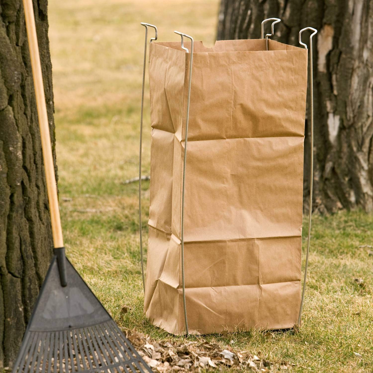 Bag Buddy Bag Holder - Versatile Metal Support Stand for 55 Gallon Plastic and Paper Contractor Bags - Use For Leaves, Yard Work, Laundry, Trash