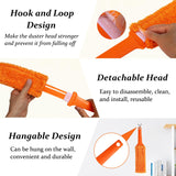 4 Pack 15 inch Reuseable Microfiber Feather Duster, Blind Duster, Gap Duster, Removable and Washable Head, Cleaning Tool for Window, Blind, Car, Wall