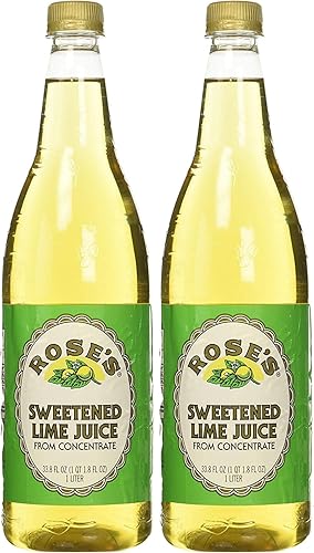 Rose's Lime Juice - Sweetened, 1 Liter (33.8 Fluid Ounces) Plastic Bottle (Pack of 2)