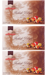 Gulluoglu Turkish Delight Mixed, 3 PACK, each pack 500 gr - 1.1 lb, daily fresh shipment from Istanbul/Turkey