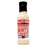 Killer Hogs Mississippi White Sauce, Creamy and Tangy Southern Style Flavor for Chicken, Pork, Seafood, and Grilled Meats, 12 oz Bottle