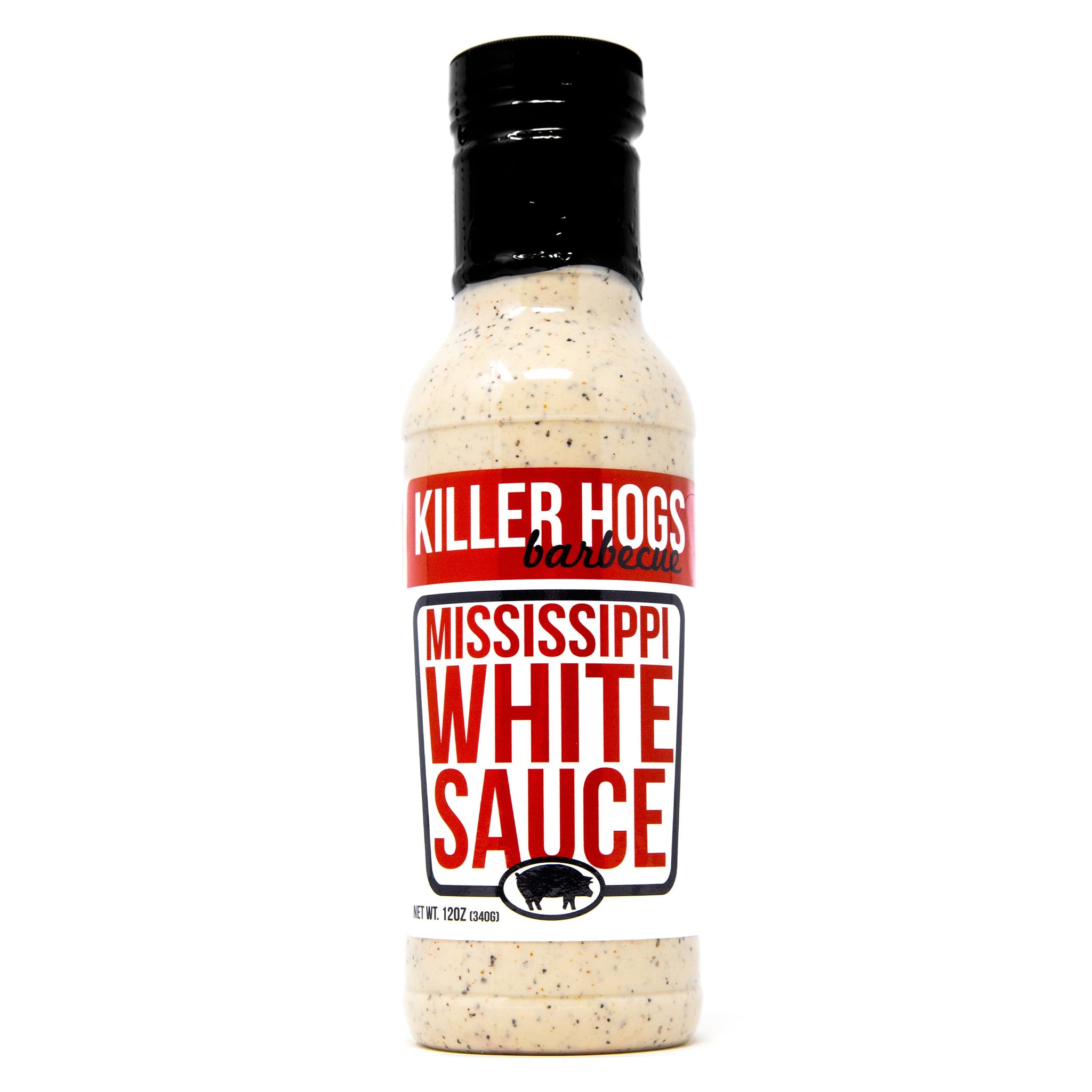 Killer Hogs Mississippi White Sauce, Creamy and Tangy Southern Style Flavor for Chicken, Pork, Seafood, and Grilled Meats, 12 oz Bottle