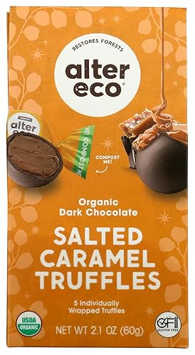 Alter Eco Organic Salted Caramel Dark Chocolate Truffles, 2.1 OZ