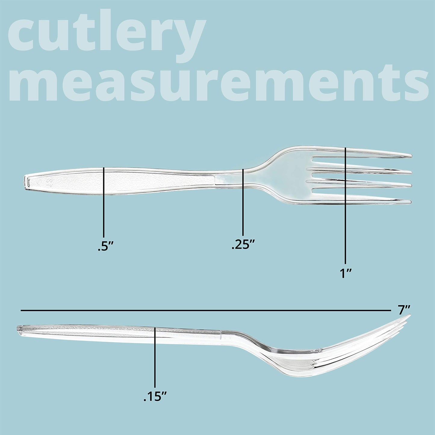 Plasticpro Disposable Clear Plastic Forks Heavyweight Utensils Pack of 100 Count
