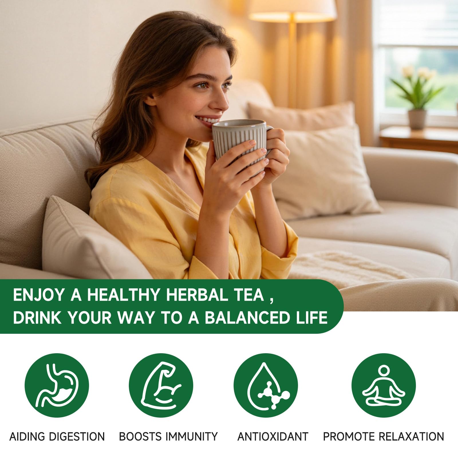 Dandelion Leaf & Root Tea bags, Natural Dandelion Herbal Tea, Non-GMO - Caffeine-Free, 50 Teabags, 2g/bag (Dandelion Leaf & Root)