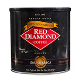 Red Diamond Ground Coffee, 100% Colombian, Medium Roast, Premium Arabica Beans, Hearty & Full Flavor, 34.5 Ounce Resealable Can