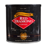 Red Diamond Ground Coffee, 100% Colombian, Medium Roast, Premium Arabica Beans, Hearty & Full Flavor, 34.5 Ounce Resealable Can