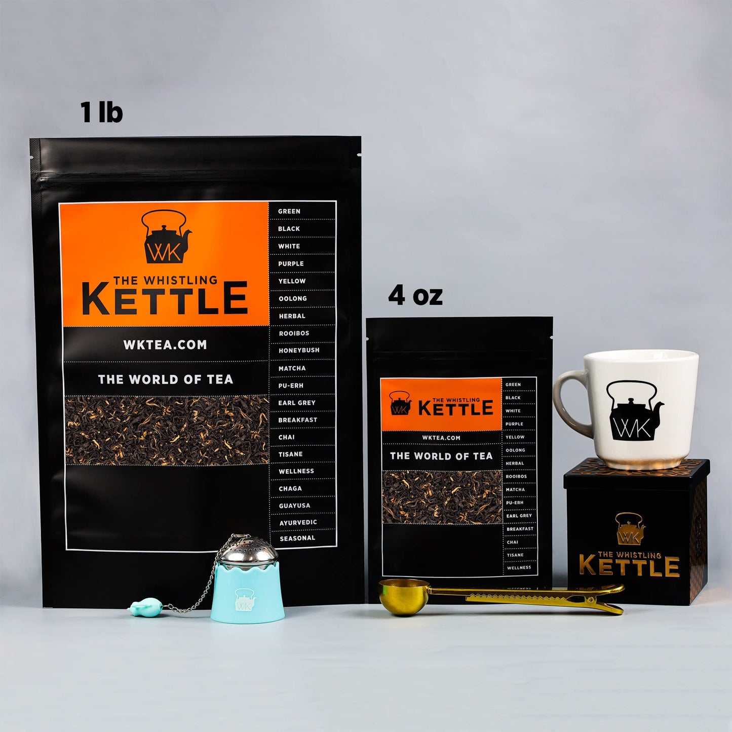 The Whistling Kettle Black Tea - Organic Energizing Caffeinated Black Tea - 4oz (76 servings) (Mokalbari East Assam)