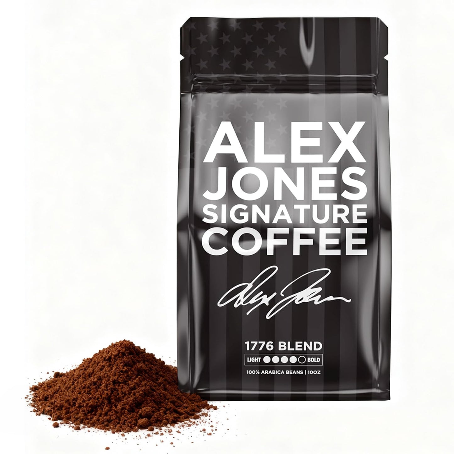 Alex Jones Naturals Organic Dark Roast Arabica Coffee - Signature 1776 Blend - Bold, Smooth & Rich Flavor with Clean Finish - Freshly Roasted