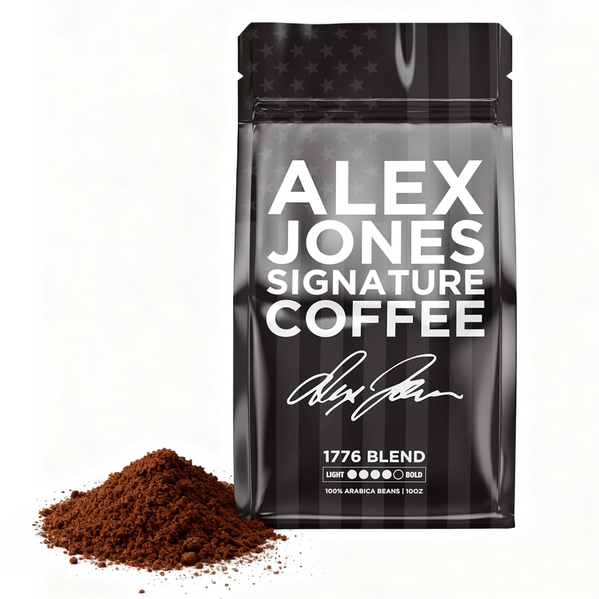 Alex Jones Naturals Organic Dark Roast Arabica Coffee - Signature 1776 Blend - Bold, Smooth & Rich Flavor with Clean Finish - Freshly Roasted