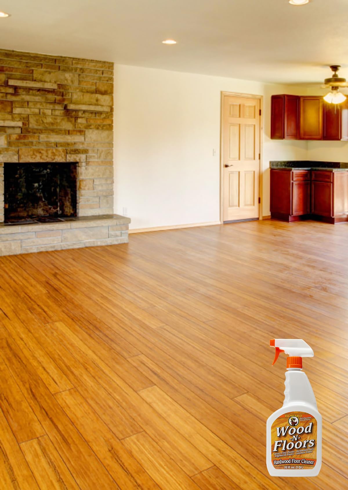 HOWARD Products Wood-N-Floors Hardwood Floor Cleaner for Hardwood, Laminate, and Engineered Surfaces, Wood Floor Cleaner Spray for Luxury Vinyl Plank