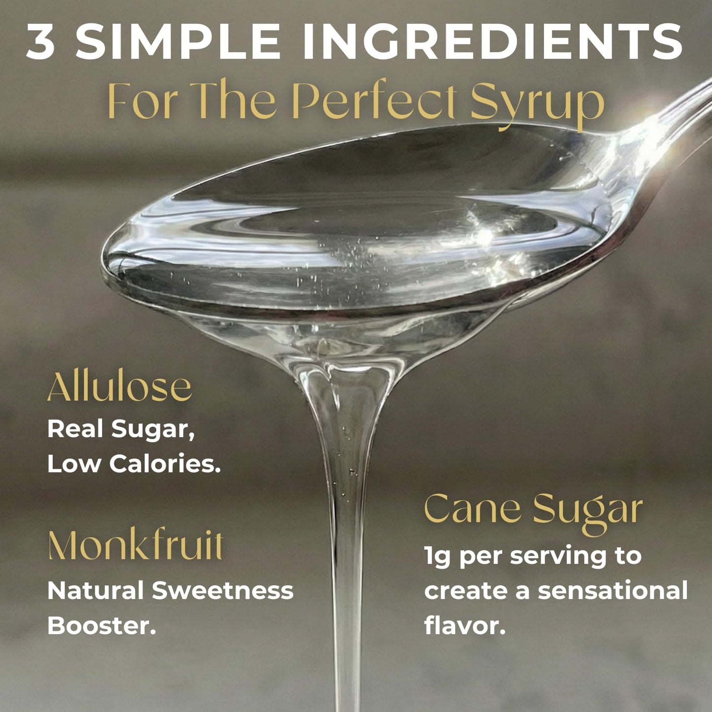 Dolcezza Allulose Syrups, All Natural Low Sugar Sweetener for Coffee, Baking, and Drinks. Keto Friendly Monkfruit Blend. No Stevia or Artificial Sweeteners, No Aftertaste. (12 fl oz, Simple Syrup)
