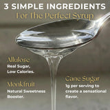 Dolcezza Allulose Syrups, All Natural Low Sugar Sweetener for Coffee, Baking, and Drinks. Keto Friendly Monkfruit Blend. No Stevia or Artificial Sweeteners, No Aftertaste. (12 fl oz, Simple Syrup)