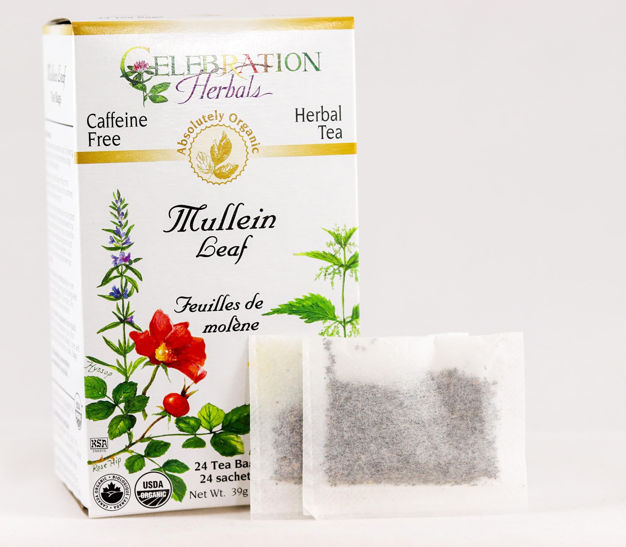 Celebration Herbals Organic Mullein Leaf Tea Bags 24 Count