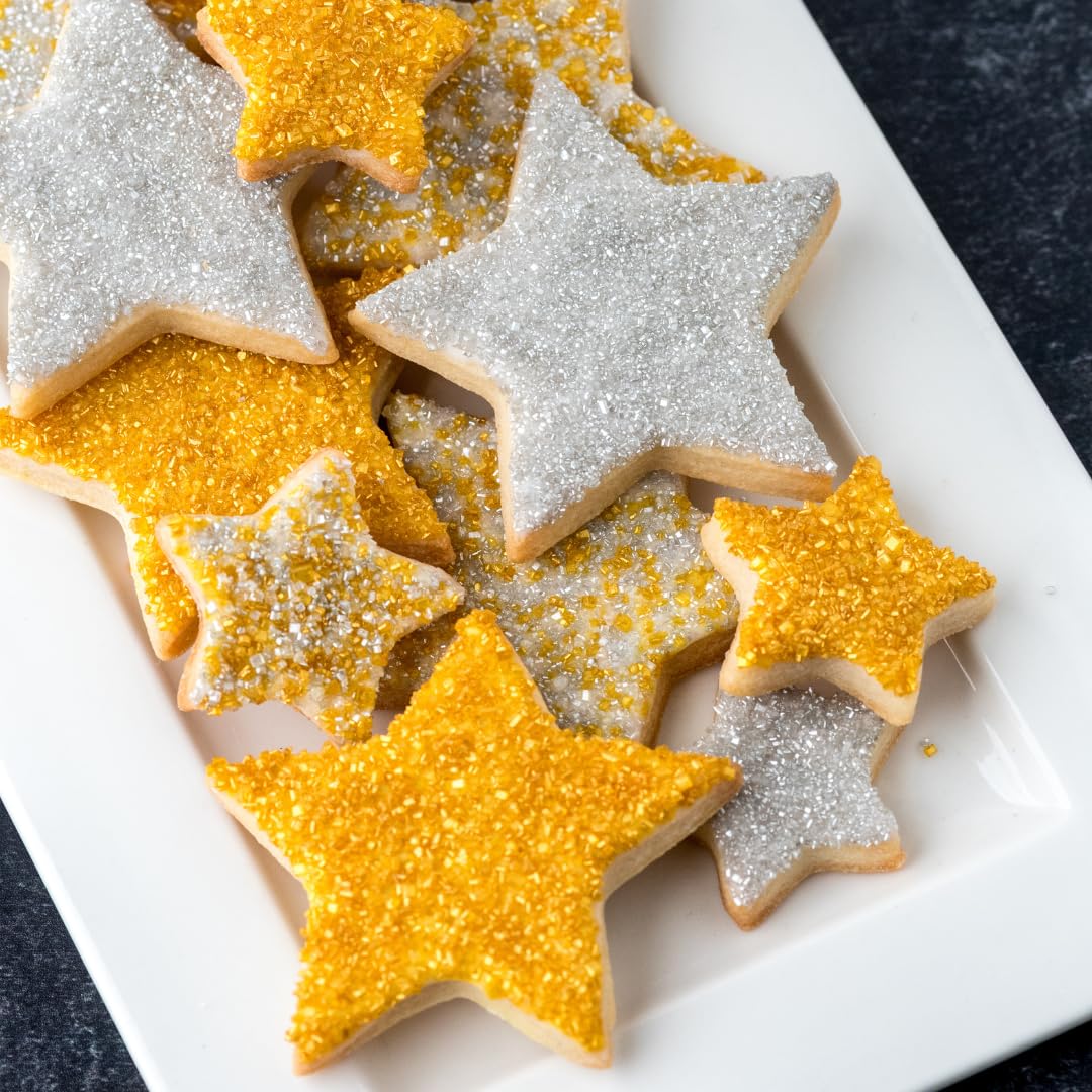 Sweets Indeed Gold Decorating Sugar - Gold Sanding Sugar Crystals for Baking & Decorating Cupcakes, Cookies, Cakes & Desserts - Wedding, Holiday