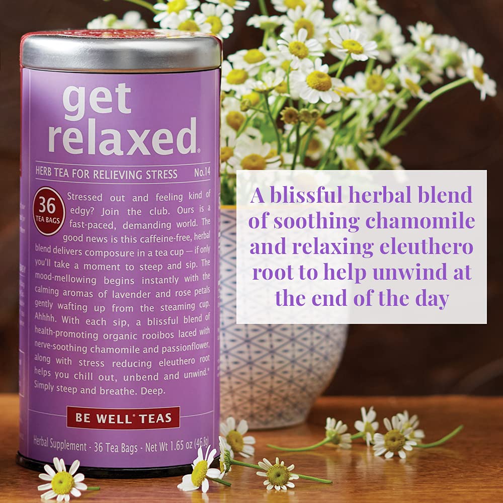 The Republic of Tea Be Well Teas No. 14, Get Relaxed Herbal Tea For Relieving Stress, Refill Pack of 250 Tea Bags