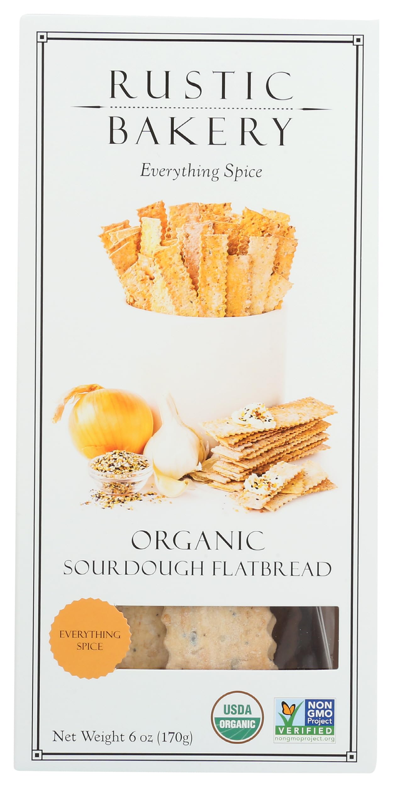 Rustic Bakery, Organic Everything Spice Sourdough Flatbread, 6 Ounce