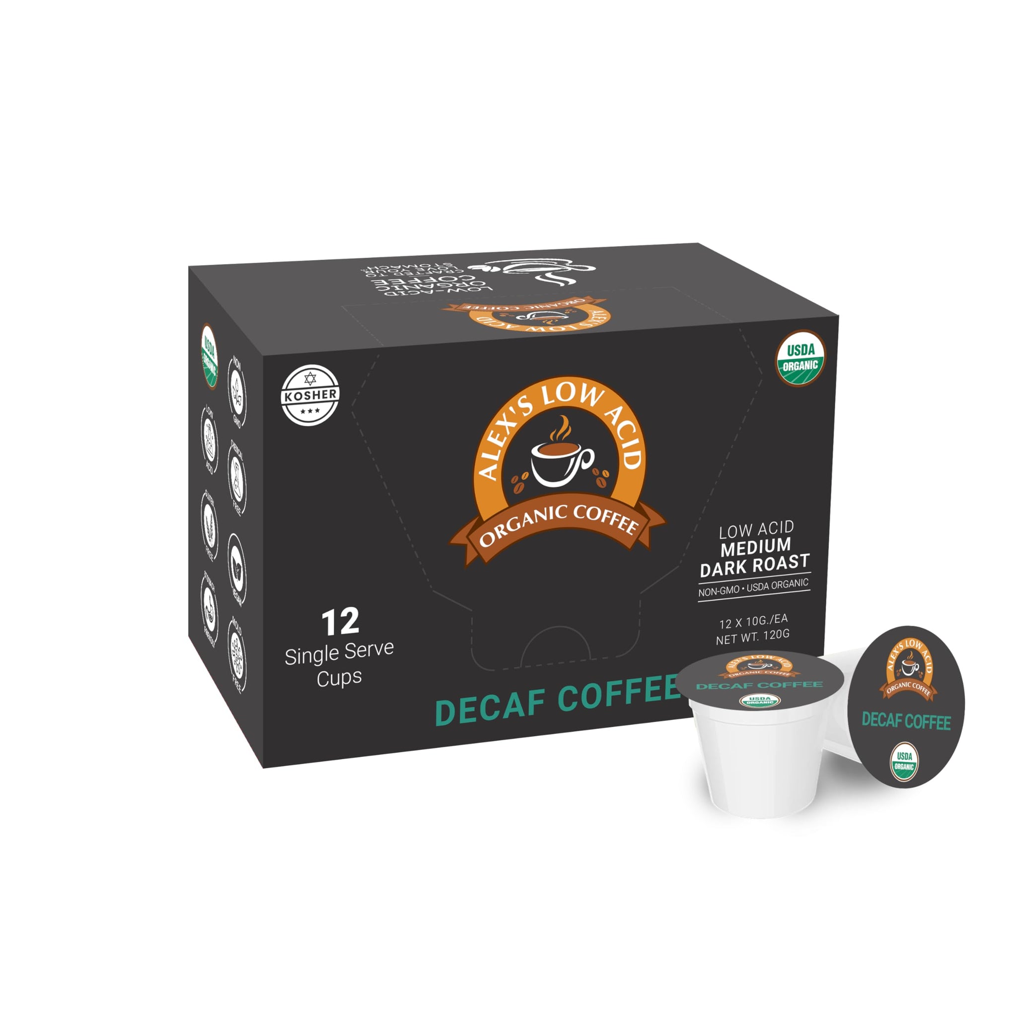 Alex's Low Acid Organic Coffee Breakfast + Lunch Single-Serve Pods Variety Pack