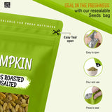 Oh! Nuts Pumpkin Seeds - Roasted Unsalted - 2 lb - No Shell Pepitas - Packed in New York Zip-Seal Bag for Exceptional Freshness