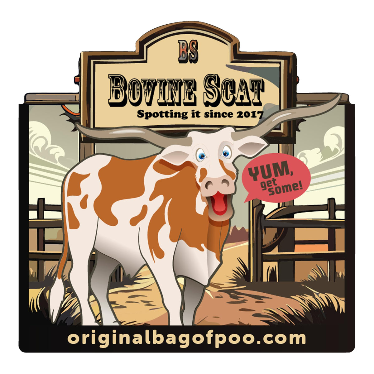 The Original Bag of Poo®, Bull Poo, Orange Flavor Cotton Candy, Novelty Gag Gift with Free Sticker