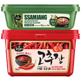 Korean Food Choripdong Gochujang & Ssamjang Sauce Set Red Chili Paste 670g