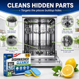 Dishwasher Cleaner Deodorizer Tablets, 24 Pack Dishwasher Cleaning Tablets Descaler Pods for Limescale, Calcium & Hard Water Stains, Lemon Dishwasher