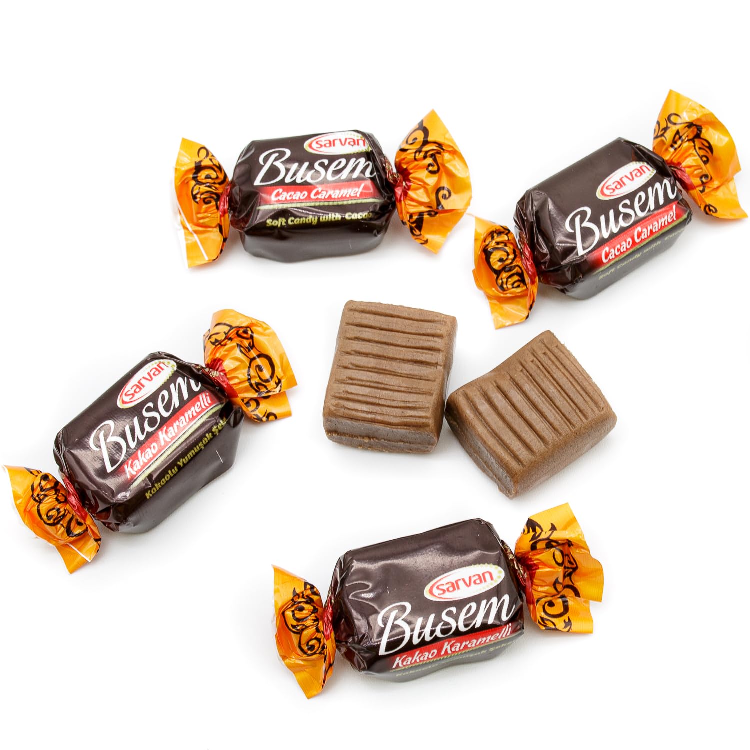 Firm & Chewy Turkish Cocoa Candies 1 lb - Chewy Chocolate Flavored Taffy Alternative, Individually Wrapped