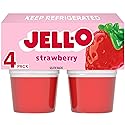 Jell-O Original Strawberry Artificially Flavored Ready-to-Eat Gelatin Snack Cups, 4 ct Cups