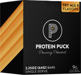 Protein Puck Plant Based Bars Trial Variety Pack - 6 Pack with 6 different Flavors | Snacks with Vegan Protein | Gluten Free, Non Dairy, Kosher