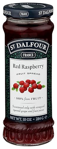 St. Dalfour Red Raspberry Fruit Spread - 10oz - 100% from Fruit, No Artificial Ingredients, Non-GMO, No Cane Sugars, All Natural, Made in France