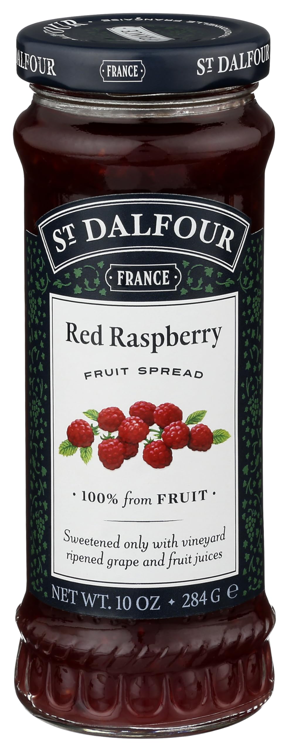 St. Dalfour Red Raspberry Fruit Spread - 10oz - 100% from Fruit, No Artificial Ingredients, Non-GMO, No Cane Sugars, All Natural, Made in France