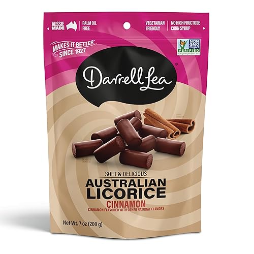 Darrell Lea Soft Australian Licorice, Non-GMO, No Palm Oil, Plant Based, No High Fructose Corn Syrup, Soft & Chewy Licorice Candy, Made in Australia