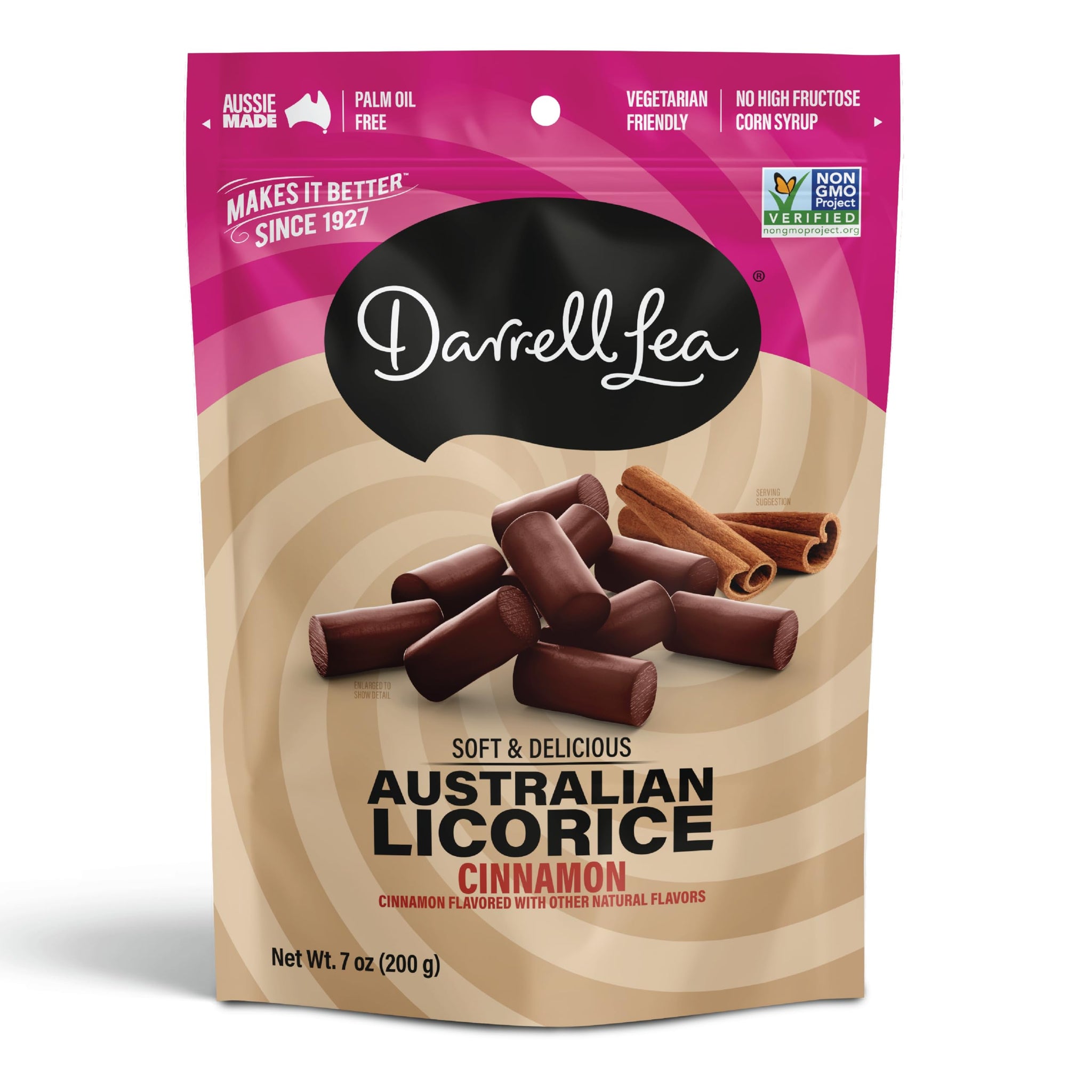 Darrell Lea Soft Australian Licorice, Non-GMO, No Palm Oil, Plant Based, No High Fructose Corn Syrup, Soft & Chewy Licorice Candy, Made in Australia