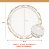 yesbox 150-Pack Elegant Gold Rim 10-Inch Paper Plates - Premium Disposable Dinnerware for Weddings, Parties, and Special Occasions