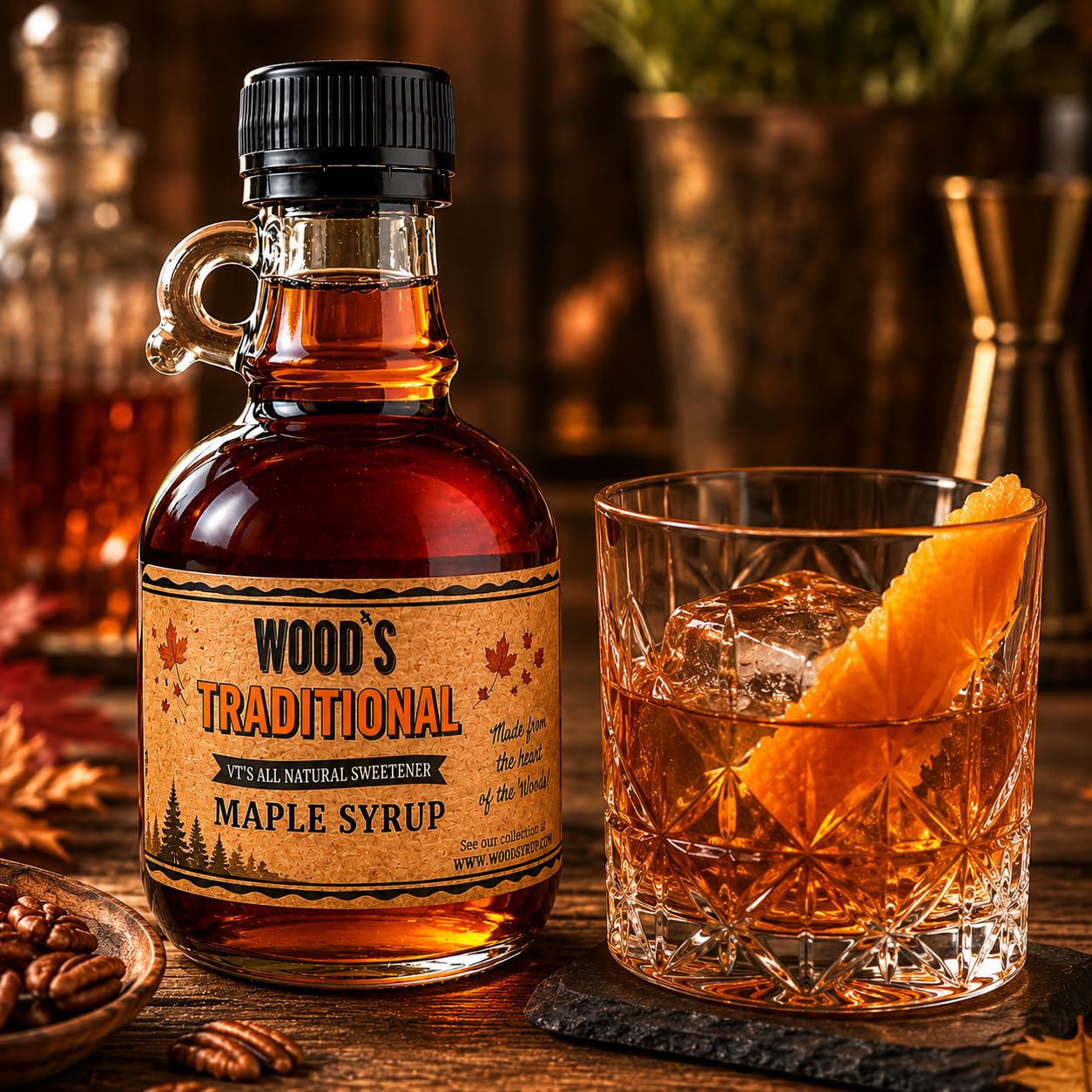WOOD'S Vermont Maple Syrup - Traditional 100% Pure Maple Syrup | Small-Batch, Vegan Natural Sweetener | Grade A, Robust Taste | Perfect for Pancakes