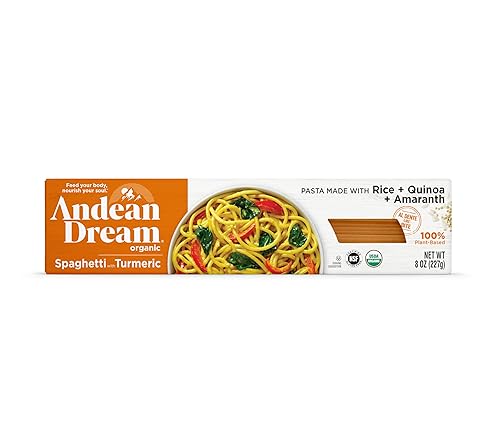 ANDEAN DREAM Organic Spaghetti with Turmeric, 8 OZ